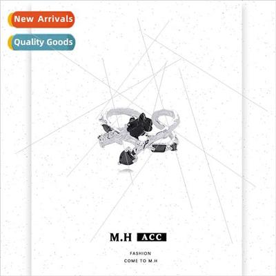 Summer new rose ring female niche sweet cool open finger rin