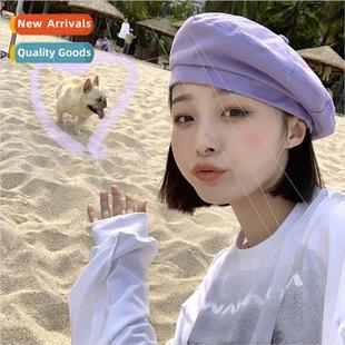 cute purple fall Japanese spring sweet children Ins beret