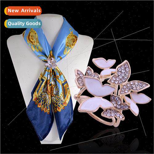 Fashion corsage scarf buckle three rings high-grade diamond