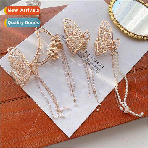 new shark clip hairpin back head clip headdress tassel bath