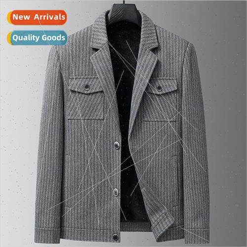 Men lapel tweed coat jacket 2023 fall winter new nd winter s