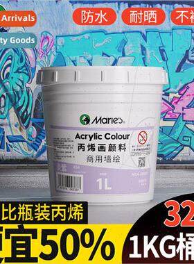 Acrylic paint bucket 1L large capacy kg waterprosun does not