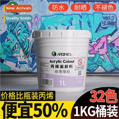 Acrylic paint bucket 1L large capacy kg waterprosun does not