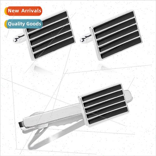 Europe fashion men French business shirt black striped tie c