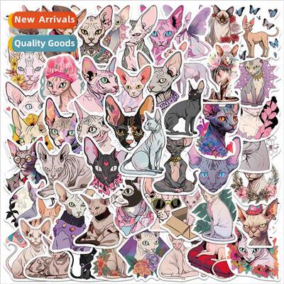50 Sphinx Cat Cartoon Doodle Stickers ggage Laptop Guitar Sk