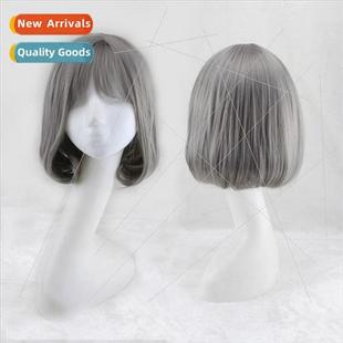 New air bangs pear head short curly hair wig sets grandmothe