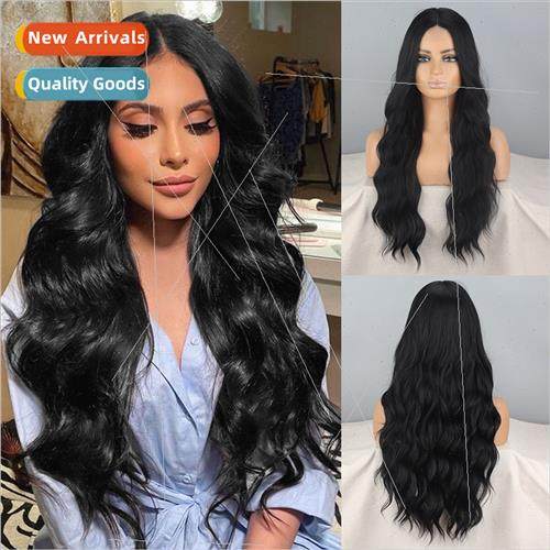 Europe Lace Mechanism Wig Head Cover Black Big Wave Chemical