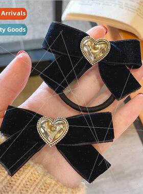 French ribbon velvet hair clips female bow headdress high el