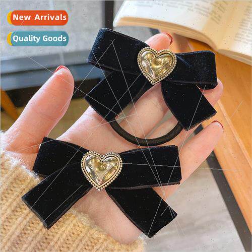 French ribbon velvet hair clips female bow headdress high el