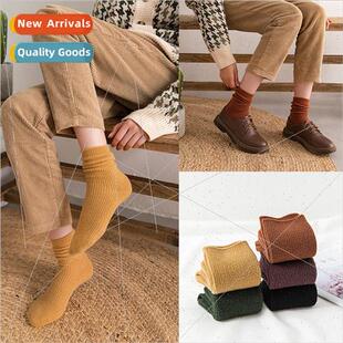 Double-sided nylon mid-calf socks autumn winter new warm thi