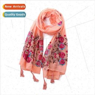 tassel human cotton Cotton ladies embroidery fashion linen