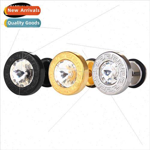 Tanium steel -allergenic retro round earrings stainless stee