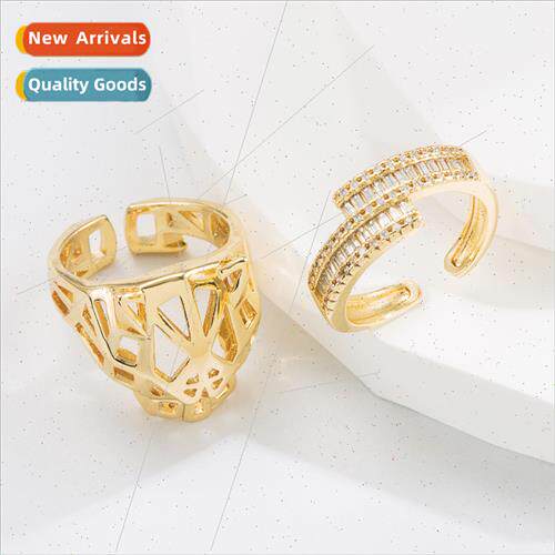 Europe personalized copper plated 18K gold zirconium ring co