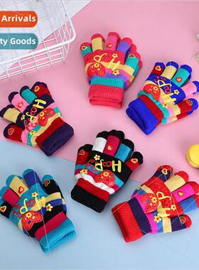 Children gloves warm cold cute love double layer thickened s