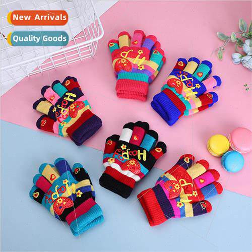 Children gloves warm cold cute love double layer thickened s