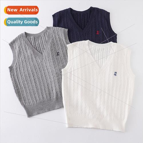 Embroidered vest JK unim sweater undershirt corduroy kn swea