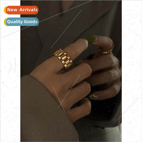 Europe Roliga Texture Combination Handmade Tanium Steel Ring