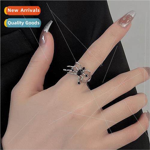 Metal spider open ring female ins cold wind niche dark adjus