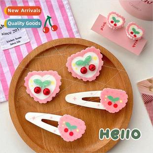ins ban cherry girl cute wind clip duckbill love Korea Japan