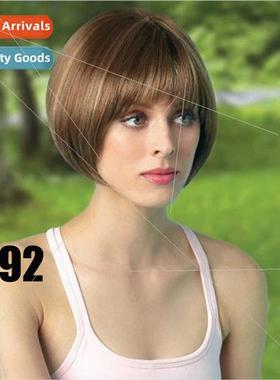 Europe Fashion Wigs Women Brown Intercolor Short Headgear Fl