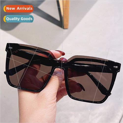 2023 black large Square Frame female big face thin out set U