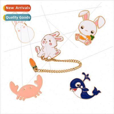 Europe cartoon brooch creative fun bunny whale crab animal l