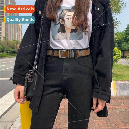Spring vintage cowhide leather belt female decorative versat