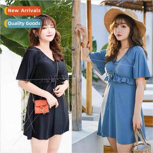Summer new large plus fat big yards one-piece swimsu female
