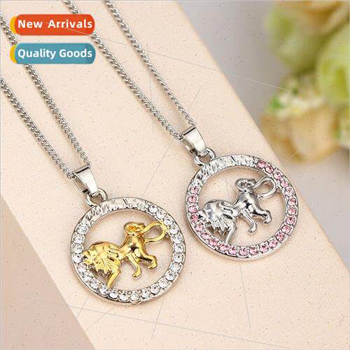 Europe Jewelry Hundred round lion gold silver two-tone tag n