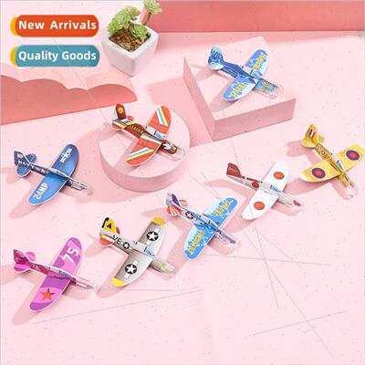 Mini foam small aircraft DIY bag colorful childrens toys avi