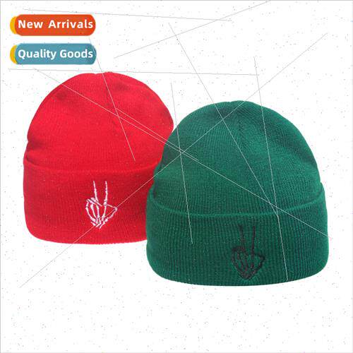 Halloween autumn winter men women ghost claw embroidery knte