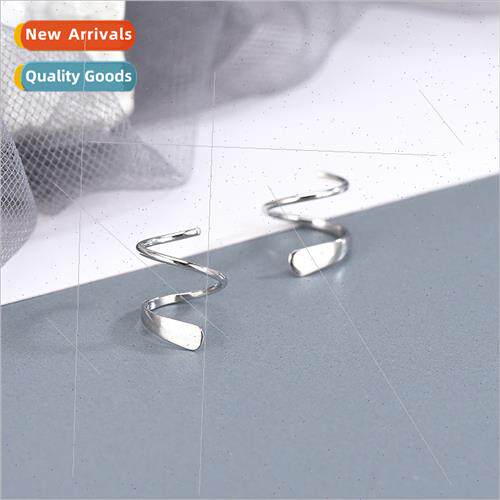 S925 silver earrings geometric rotating earrings female vega