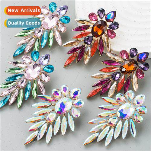 Europe fashion nd shiny alloy colored diamond earrings femal