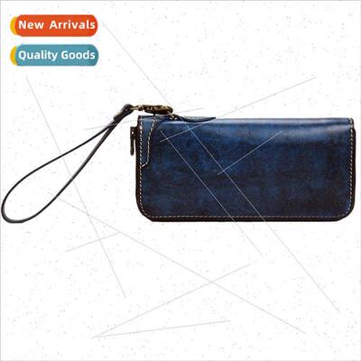 Hand rubbed color men horizontal square wallet clashing unis