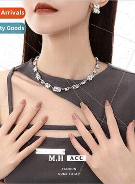 Geometric quadrilateral necklace female splicing simple cold