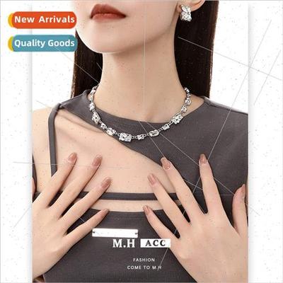 Geometric quadrilateral necklace female splicing simple cold