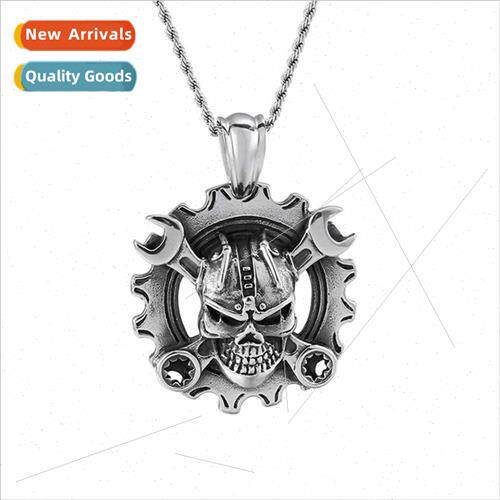 Europe punk skull pendant necklace biker tide men jewelry re