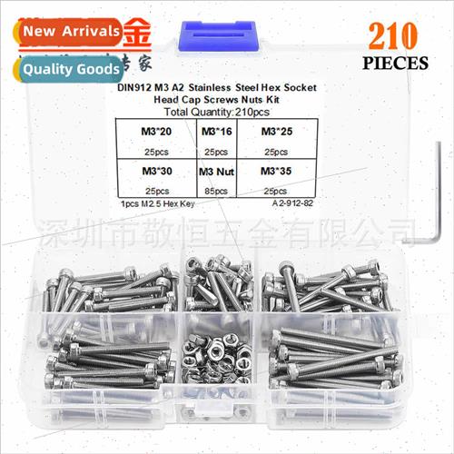 210pcs M3 wh nut wrench stainless steel 304 cylindrical head