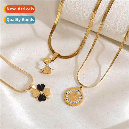 Korea new tanium steel flat snake chain ins wind fashion sen