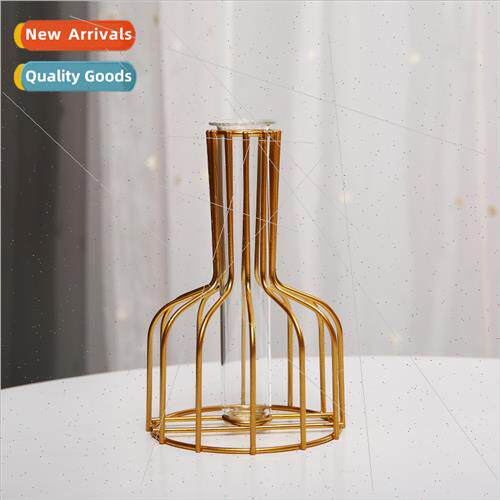 Scandinavian minimalist hollowed out iron vase ornaments hom