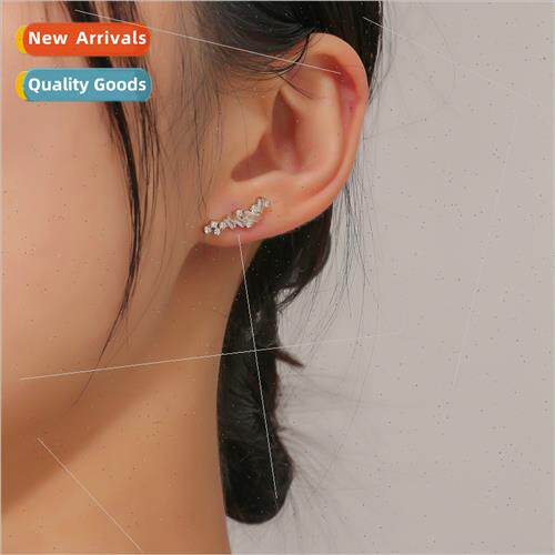 Fashion new niche irregular round wh square earrings set zir