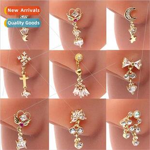 Pendant Flower Nose Studded Butter Europe Jewelry Heart