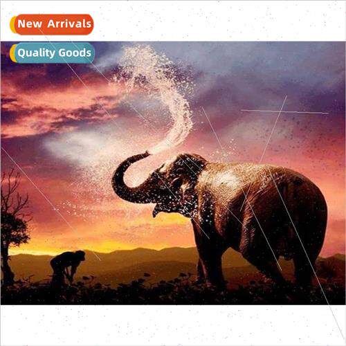 New cross stch elephant full embroidery simple handmade thre