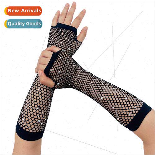 Women new fishing net hot drilling hollow gloves nightclub p