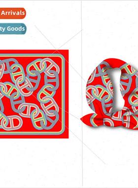 Big red silk scarf small square scarf female 2023 new simula