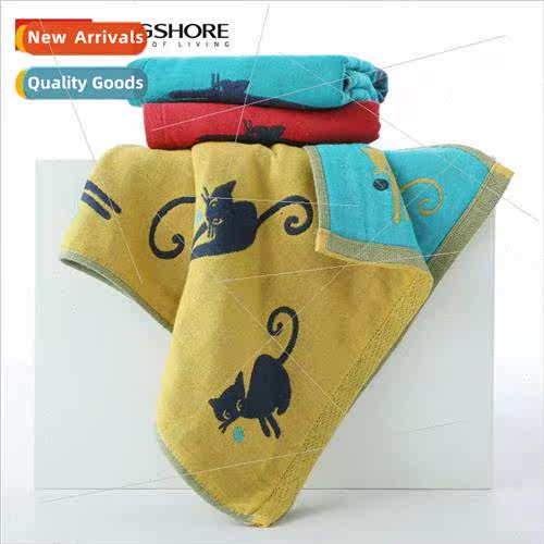 Cotton towel 4 layers gauze absorbent breathable not easy to