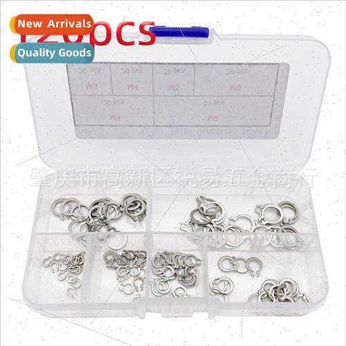 120pcs boxed 304 hoist retaining ring M3M4M5M6M8M9 card spri