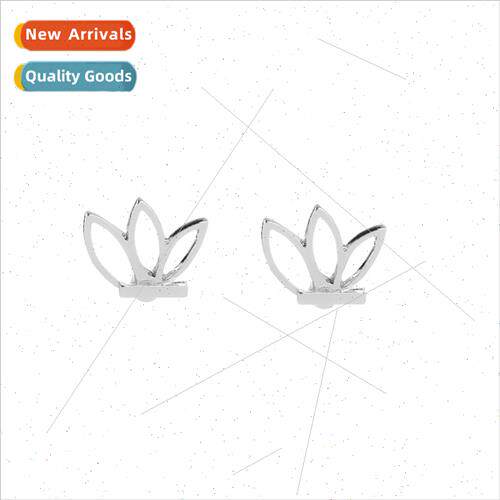 Korea new simple fashion hollow lotus earrings earrings earr