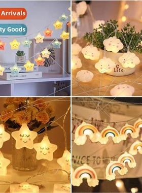 LED Creative Whe Cloud Smiling Clouds Star String ghts Child