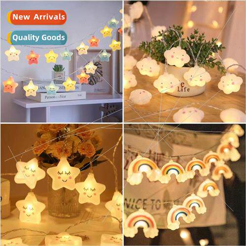 LED Creative Whe Cloud Smiling Clouds Star String ghts Child
